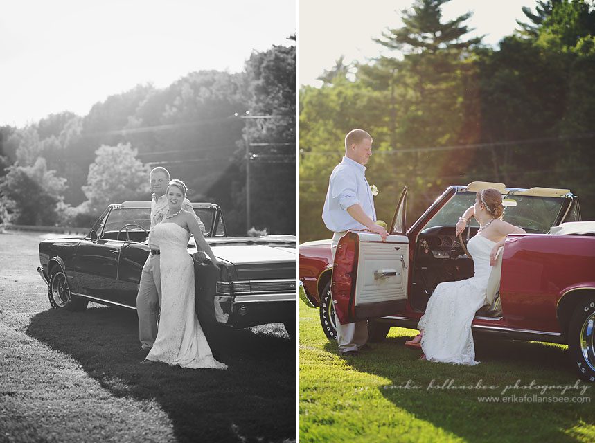 bride and groom, classic car GTO