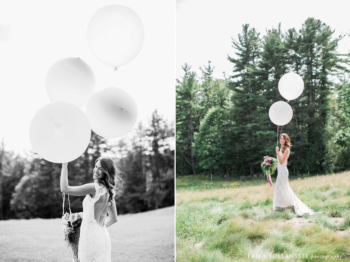 bride with large whimsical balloons