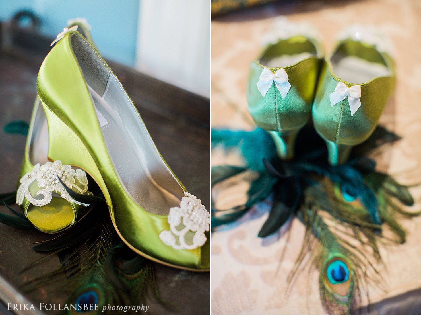 peacock green wedding shoes