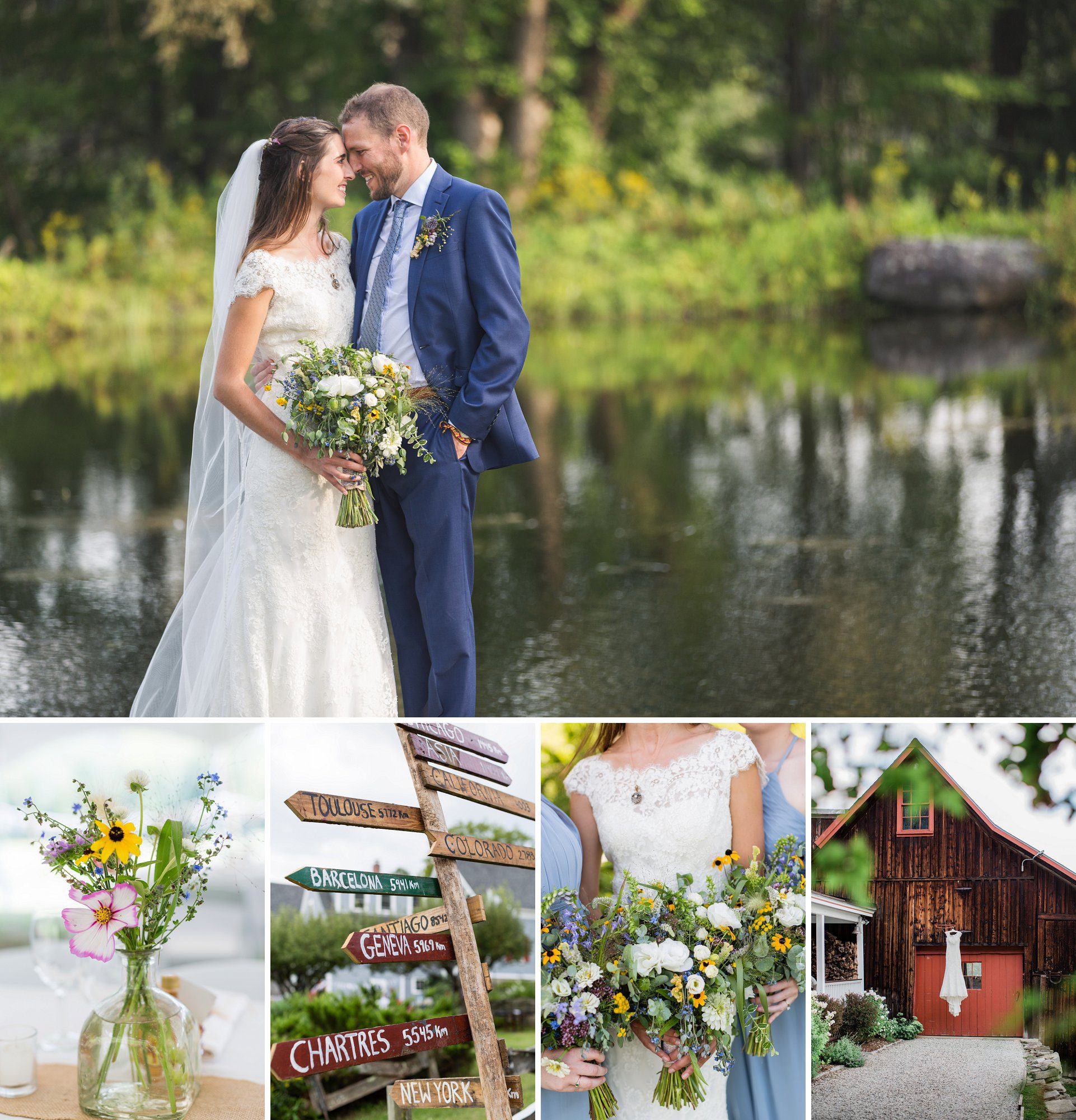 Vermont backyard summer wedding at the family homestead