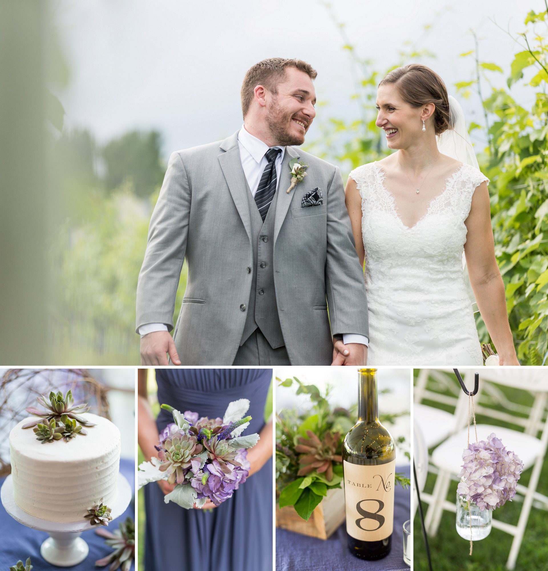 Wedding at Flag Hill Winery in Lee, NH in July 2017