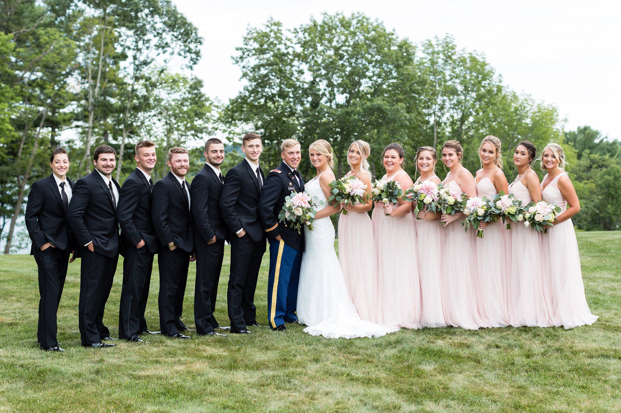 Dover NH Outdoor Wedding Pink Peonies | NH Wedding Photography