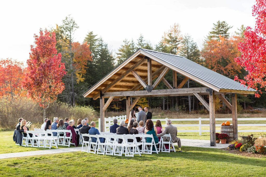 The Barn at Bull Meadow | Concord NH | October Wedding Ceremony