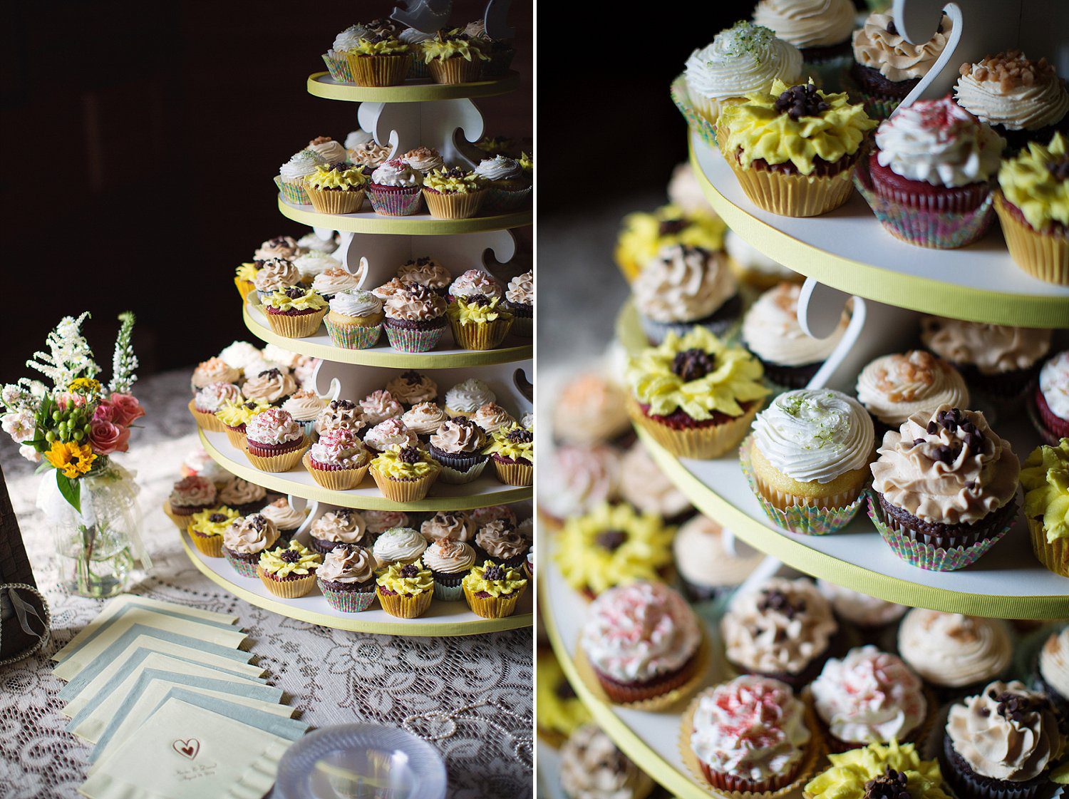 wedding cupcakes by flour! wells maine laudholm farm