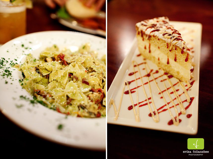 photos of Firefly's Grilled Chicken Farfalle and Lemon Cake