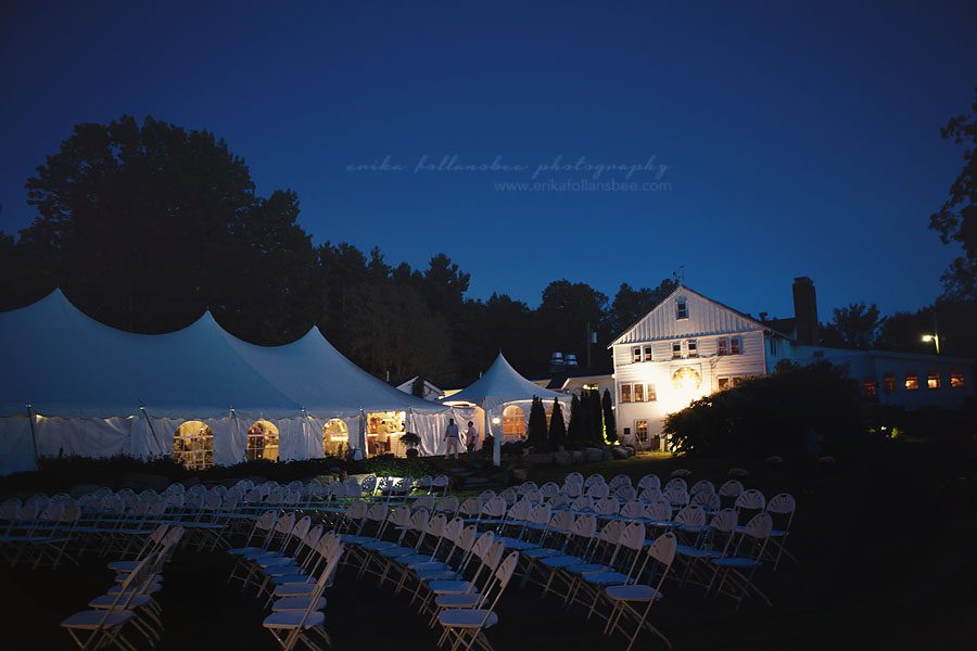 mile away reception tent at night