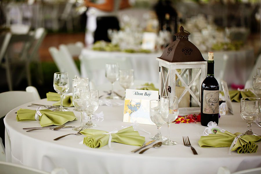 margate resort wedding reception tables