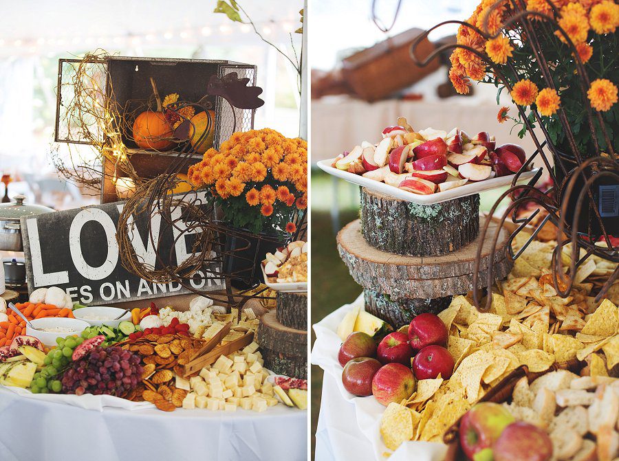 Amazing Appetizer Table Display, NH Rustic Wedding, Tracie Nugent catering