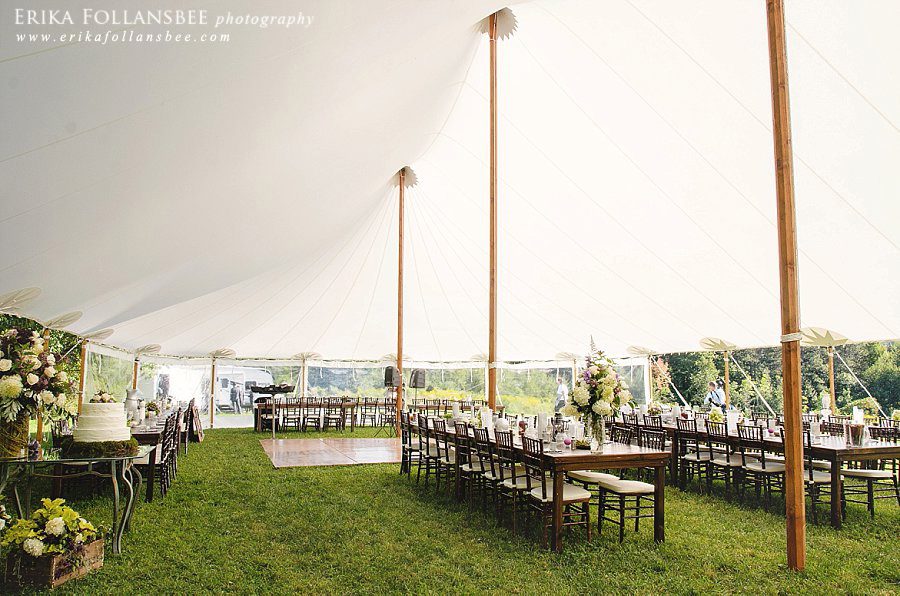 Lakes Region Tent & Event sailcloth tent, Alstead NH farm backyard wedding