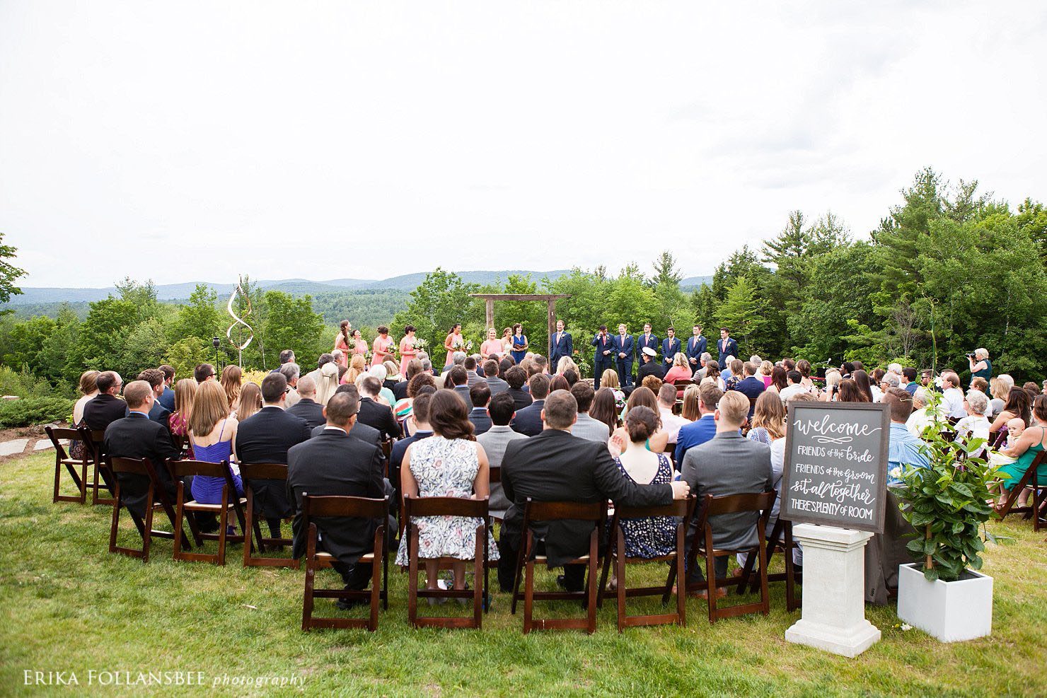 wilmot NH rustic backyard wedding ceremony