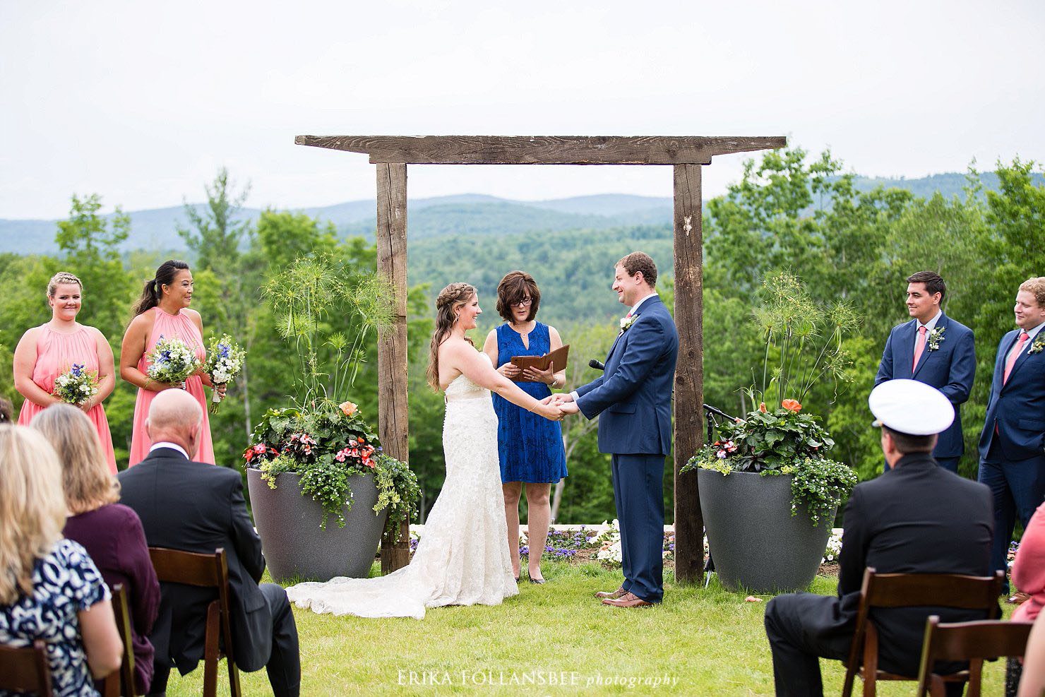 wilmot NH rustic backyard wedding ceremony