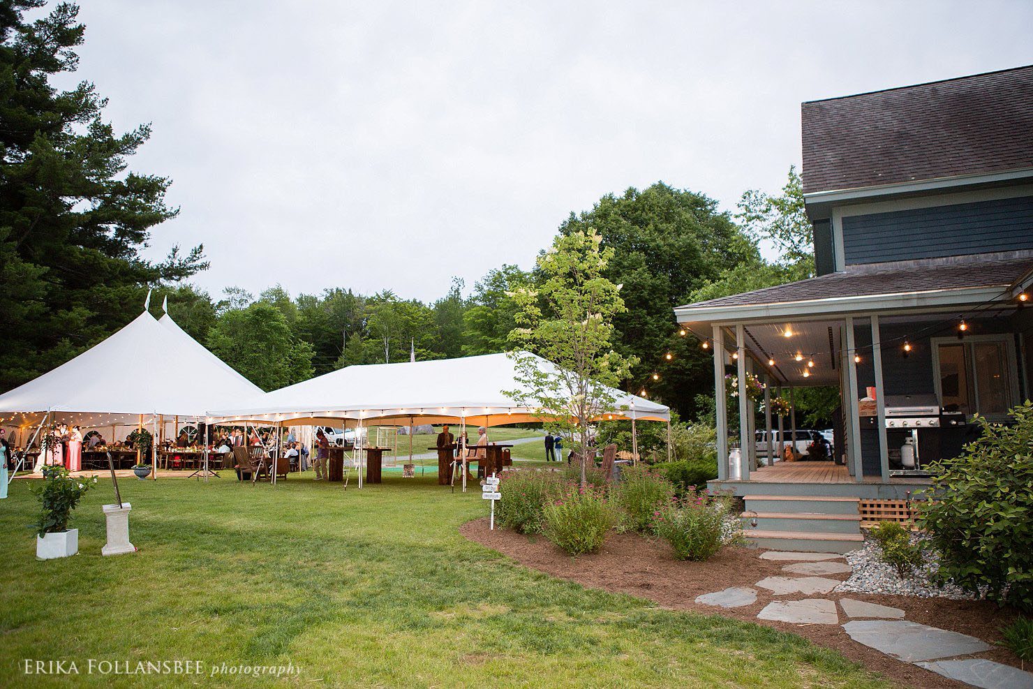 NH rustic elegant backyard wedding reception 