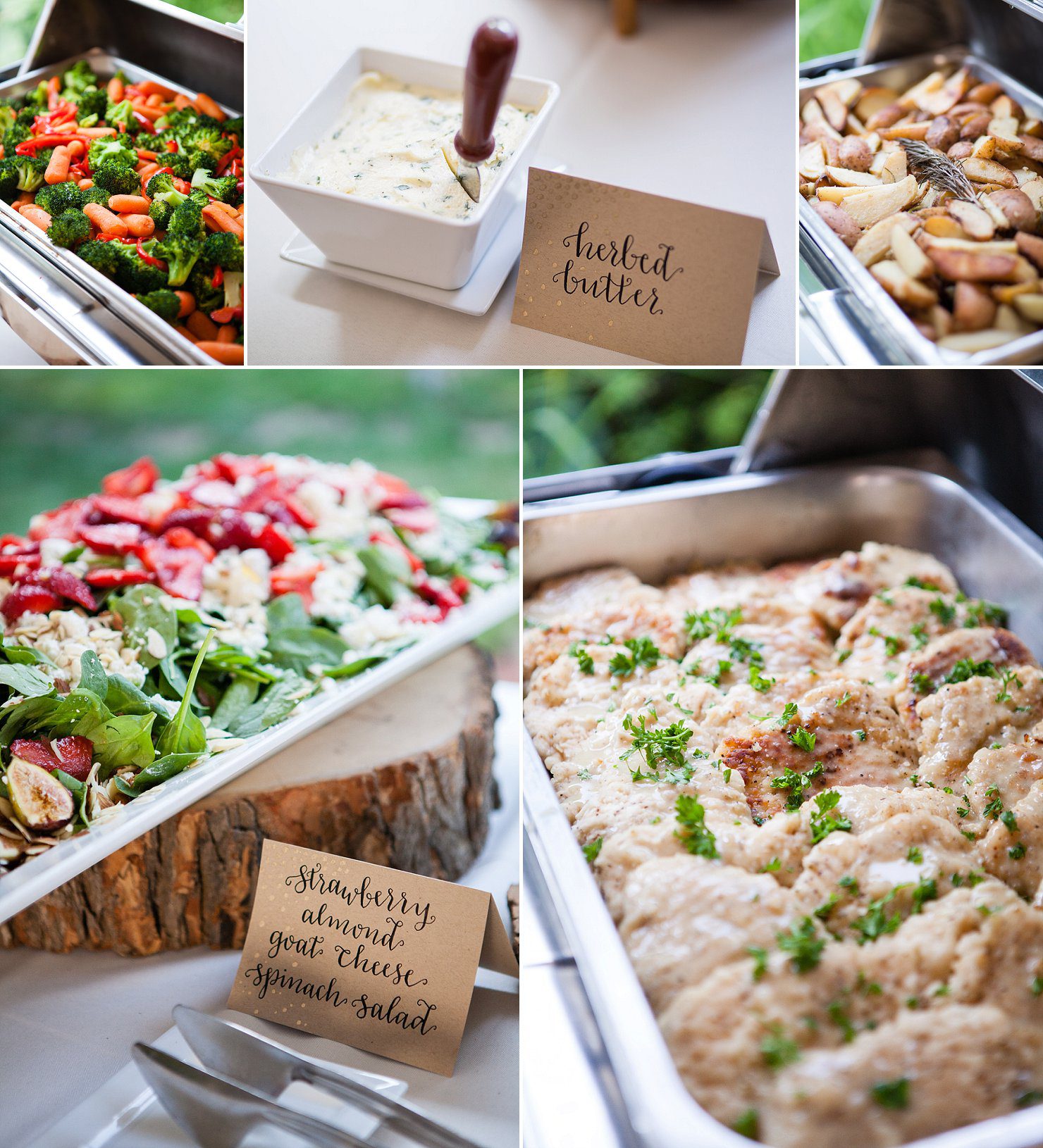 NH tented wedding reception food 