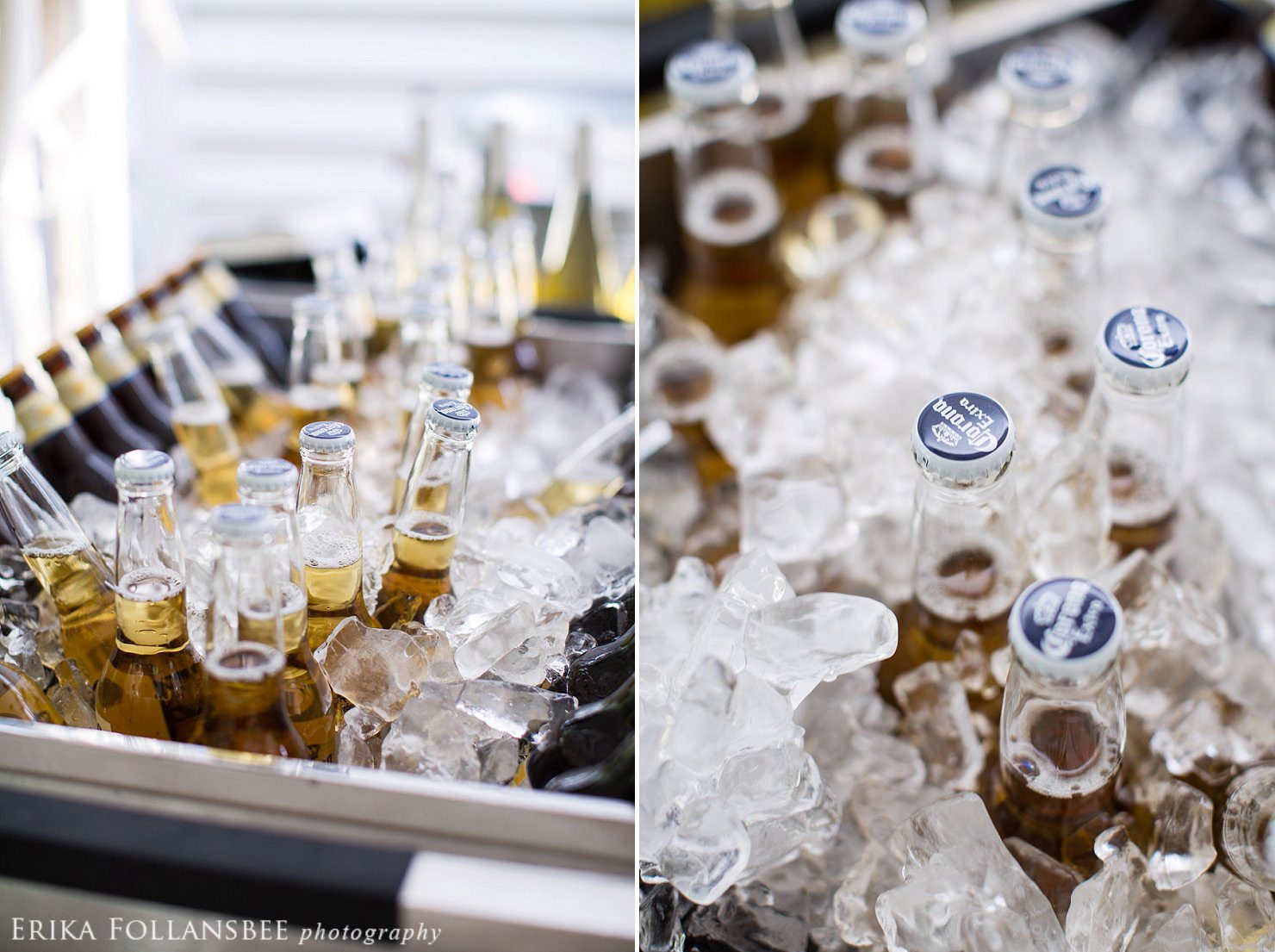 NH backyard wedding beer on ice