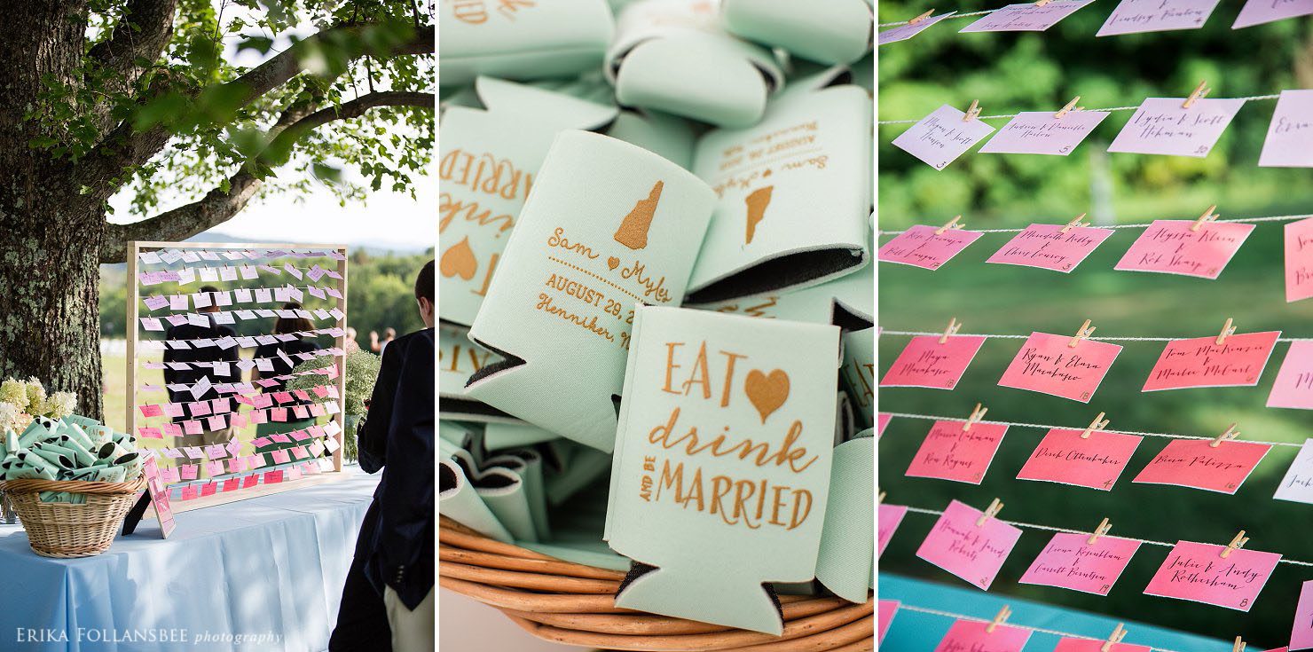 ombre colored seating chart guest escort cards