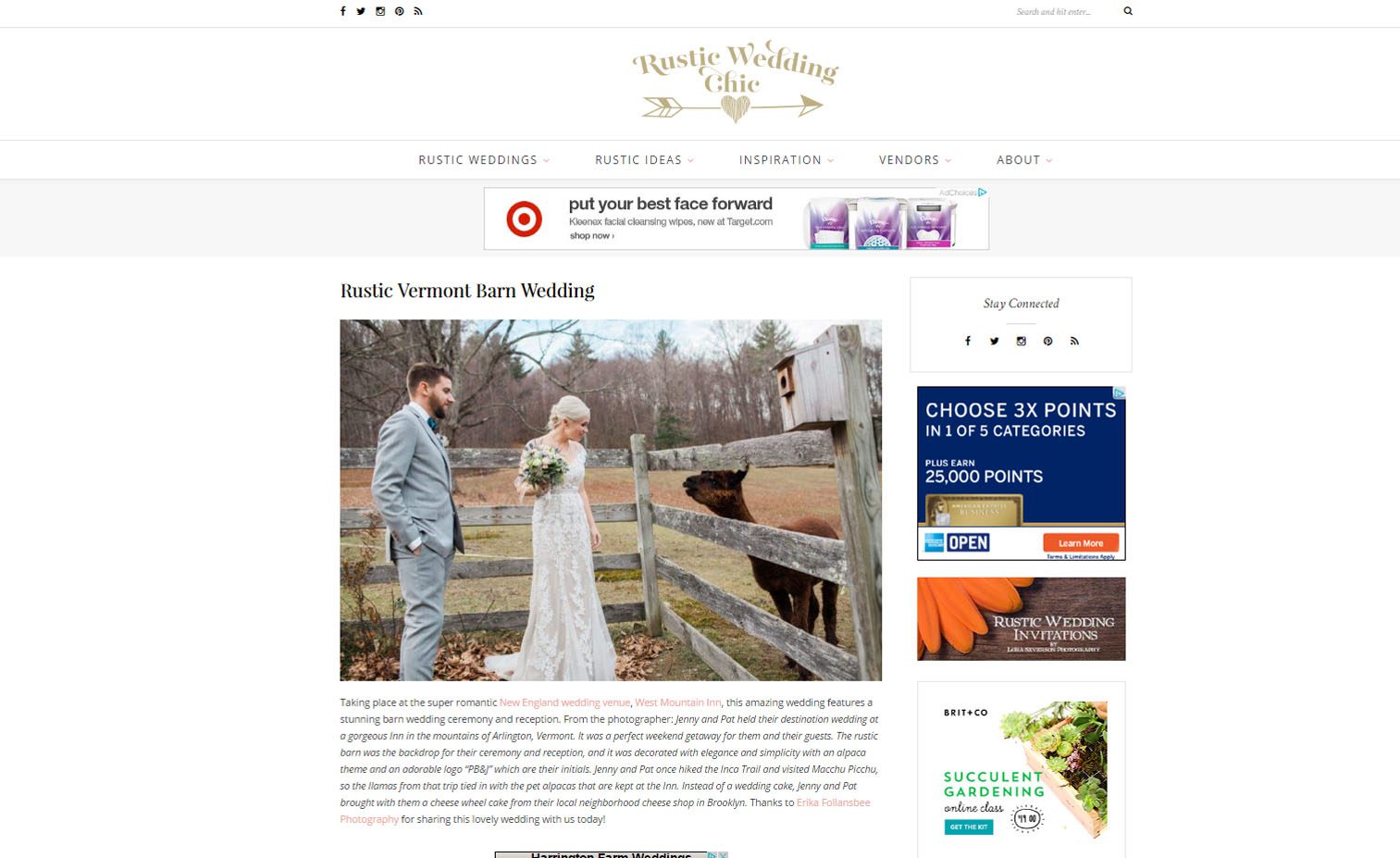 Erika Follansbee Photography Featured on Rustic Wedding Chic