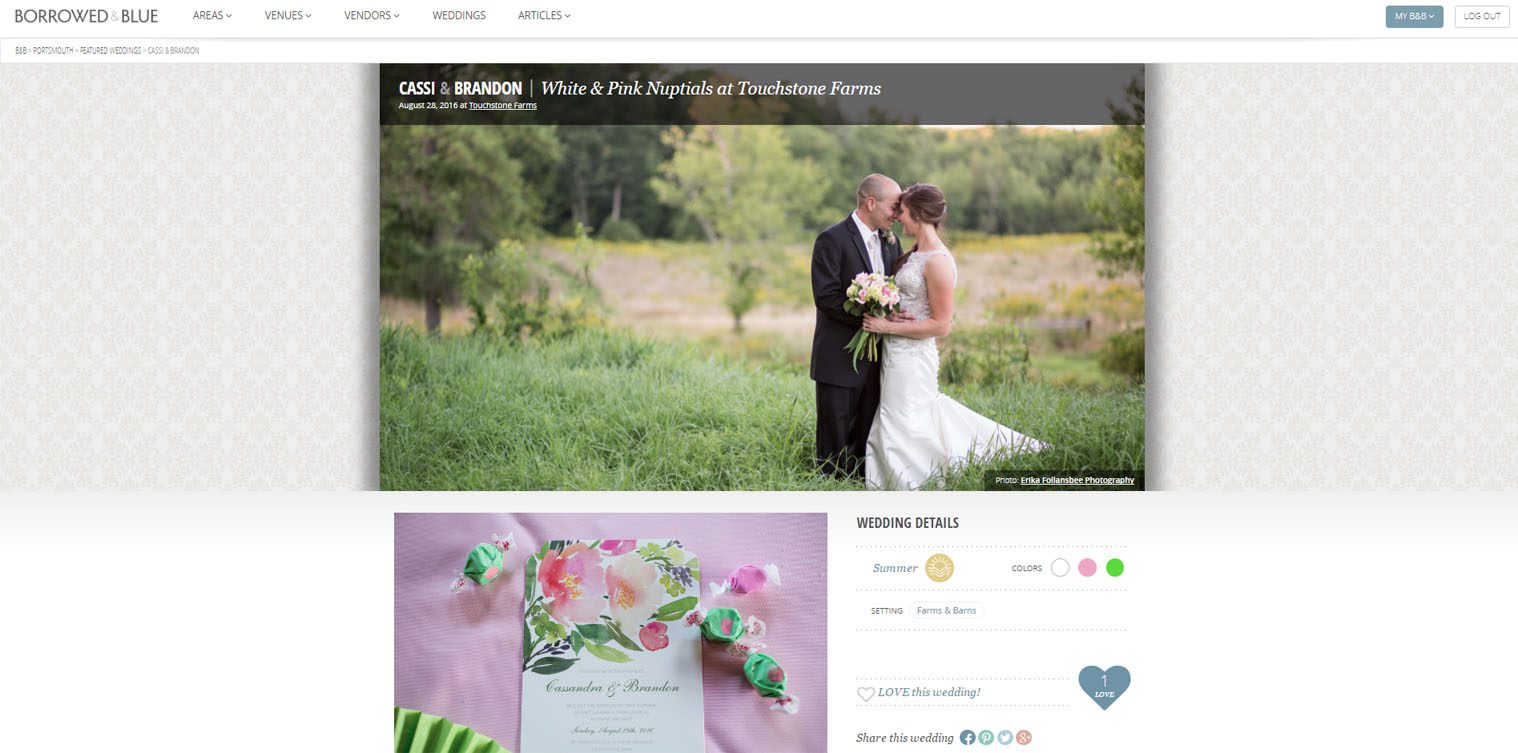 Erika Follansbee Photography featured on Borrowed and Blue