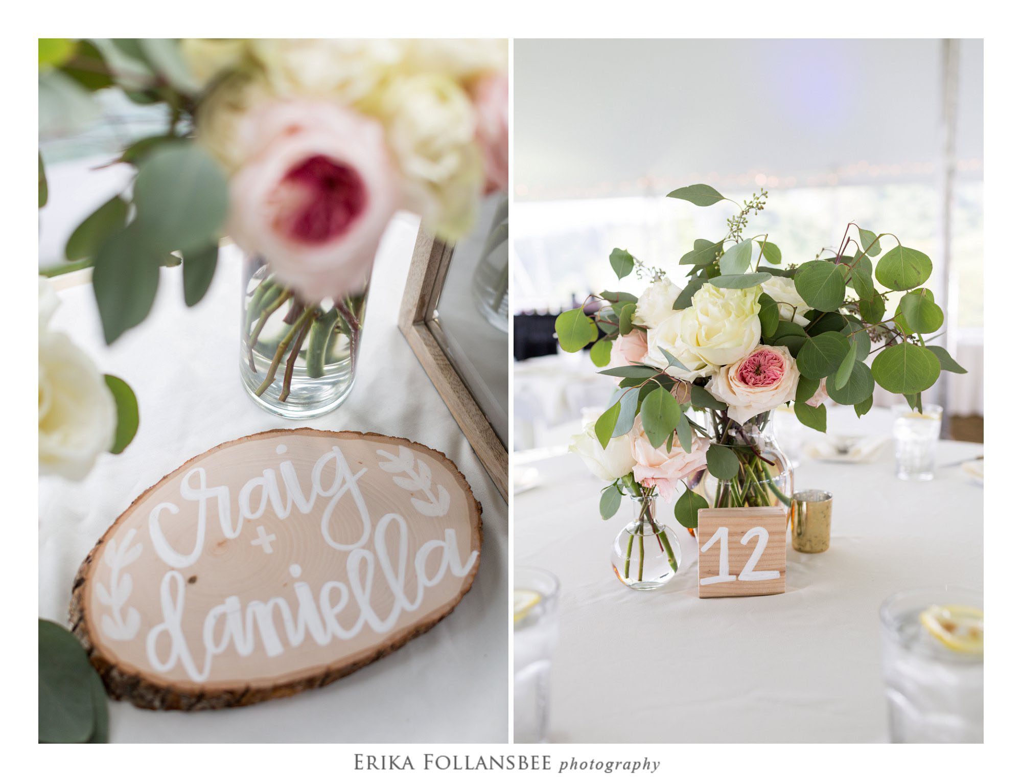 Pink and Gold reception details at The Margate Resort | NH Wedding Photographer