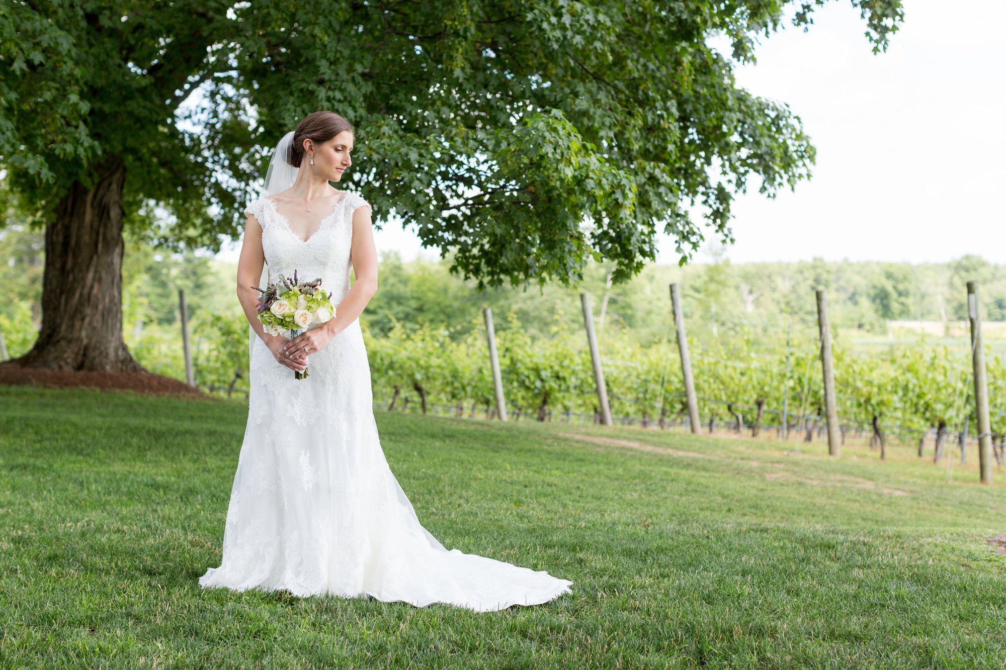 Bridal portraits at Flag Hill Winery, Lee NH | New Hampshire Wedding Photographer