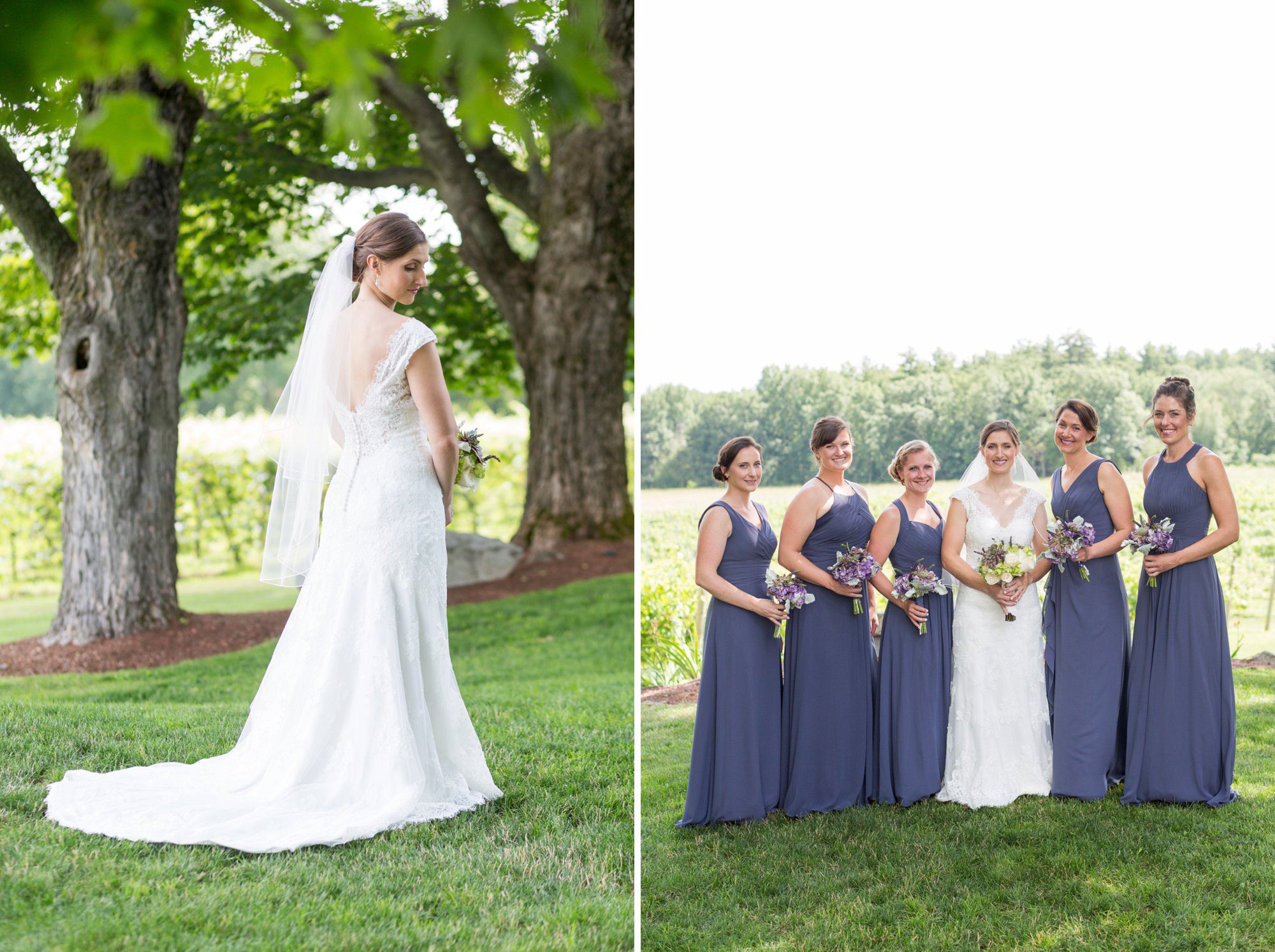 Bridesmaid portraits at Flag Hill Winery, Lee NH | New Hampshire Wedding Photographer