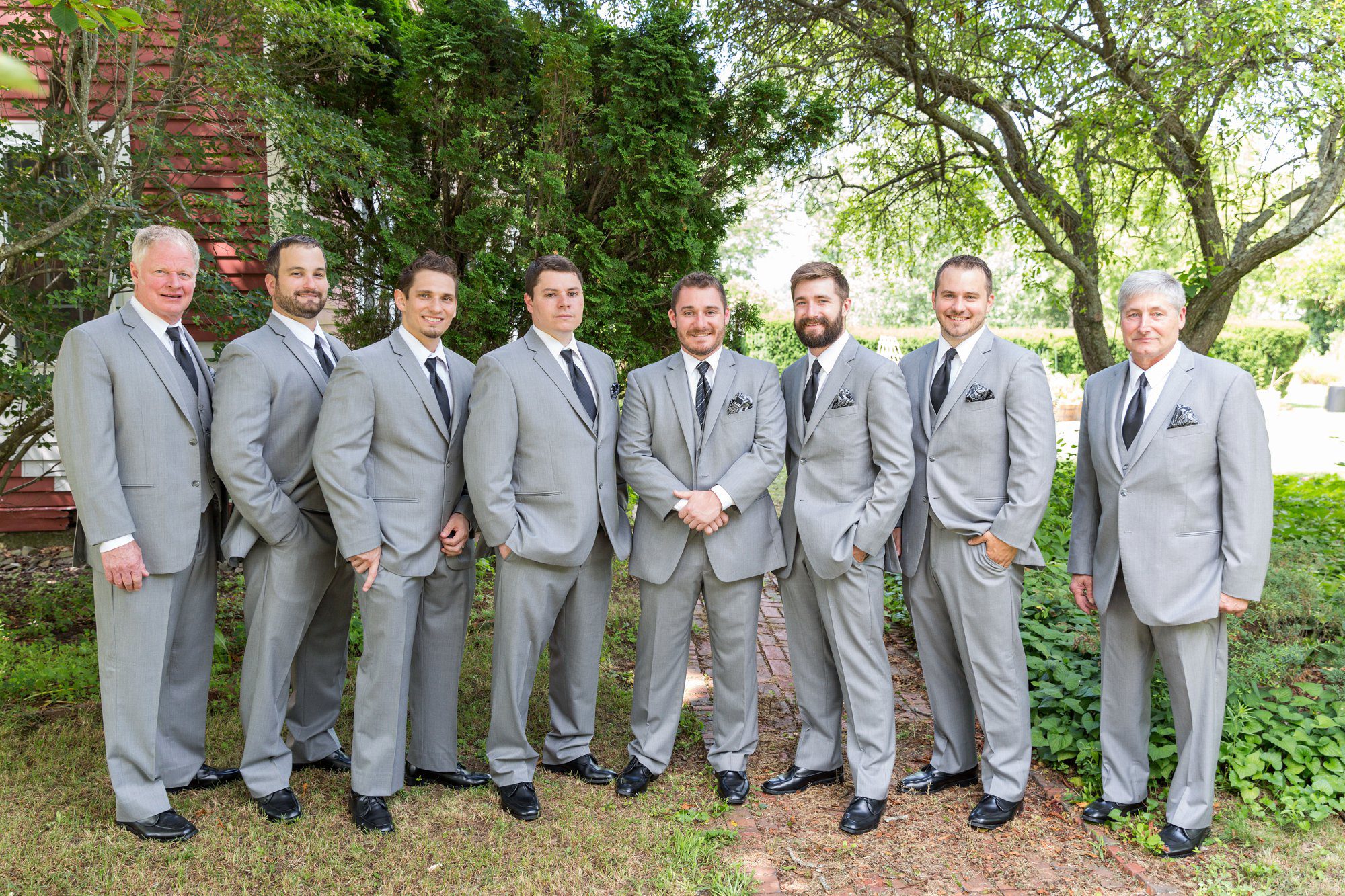 groomsmen at flag hill winery | Lee NH Wedding Photographer