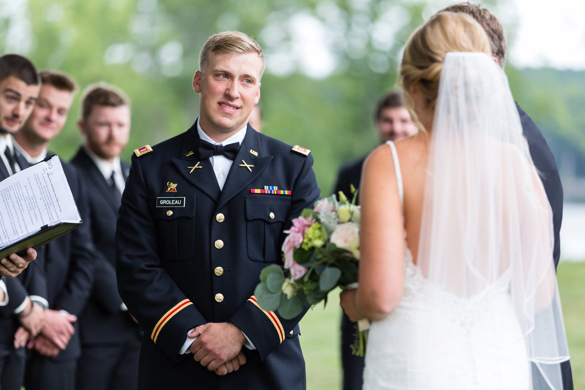 Dover NH Military Wedding Private Residence | Outdoor wedding ceremony