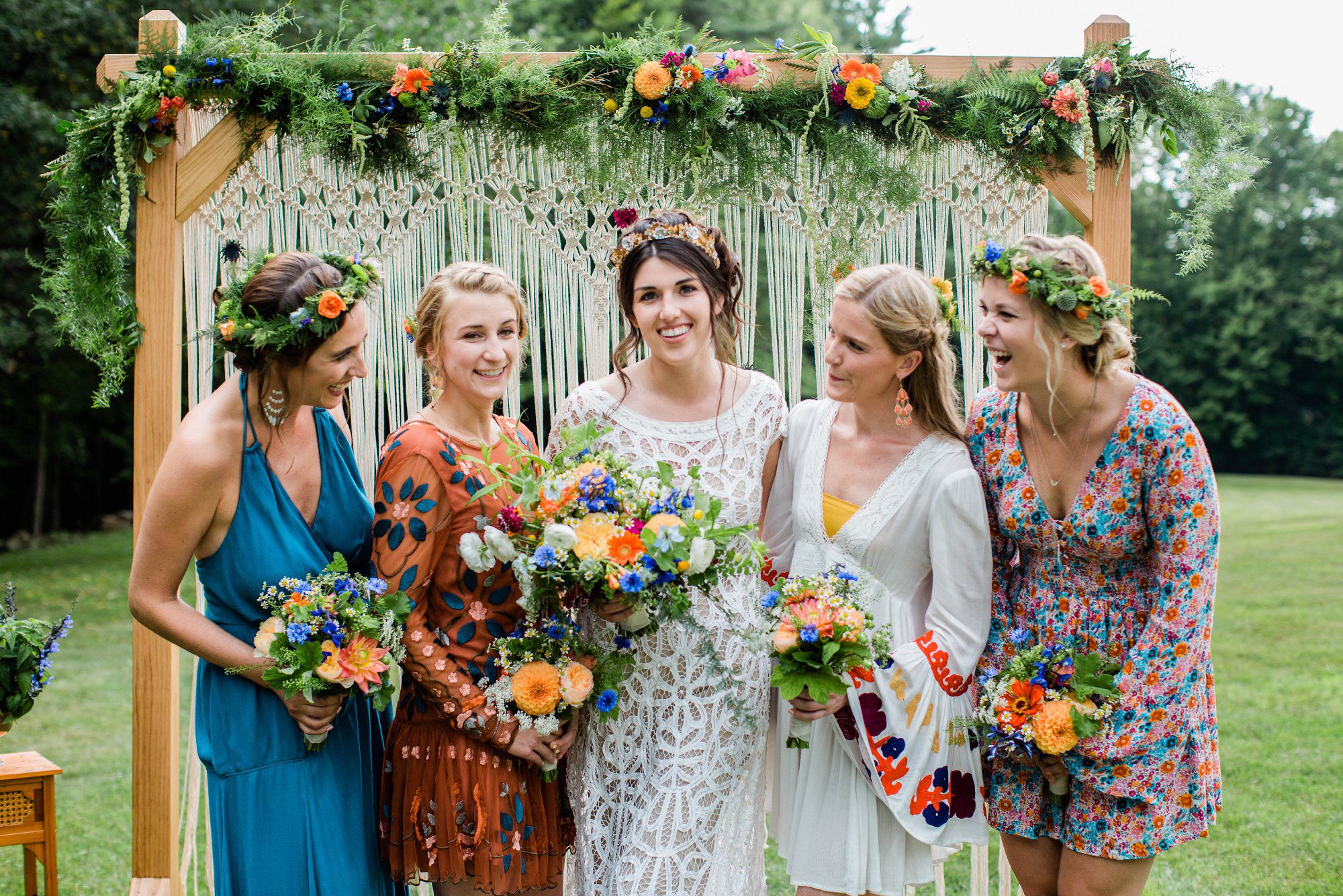 Bohemian style outdoor wedding | Meredith NH
