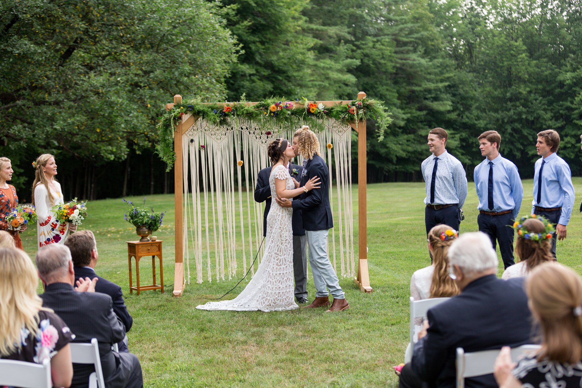 New Hampshire backyard wedding