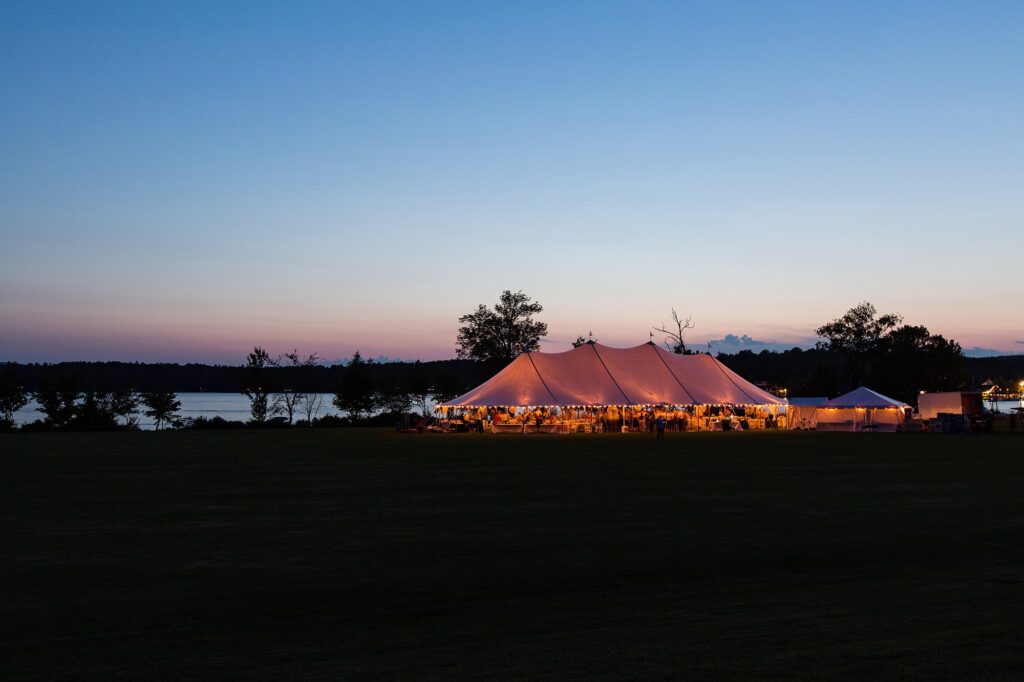 Brewster Academy Wedding | Wolfeboro NH | Events by Sorrell | sunset