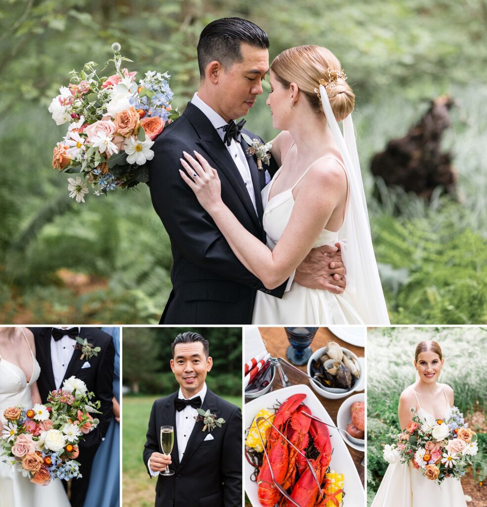 Wells Maine Summer Wedding Lobster Bake | Fosters Clambake Catering | Kagem Chic Designs | Lotus Floral Designs